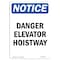 Signmission OSHA Notice, 5" Height, Danger Elevator Hoistway Sign, 5" X 3.5", Portrait OS-NS-D-35-V-10899 - alternate 1